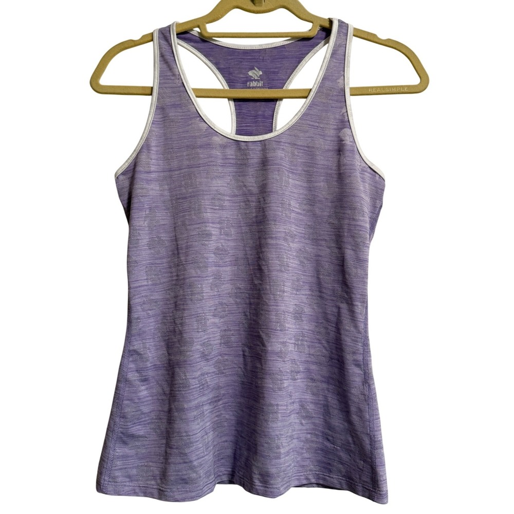 Rabbit Womens Running Tank Top Purple Space Dye Racerback Mesh Size Small